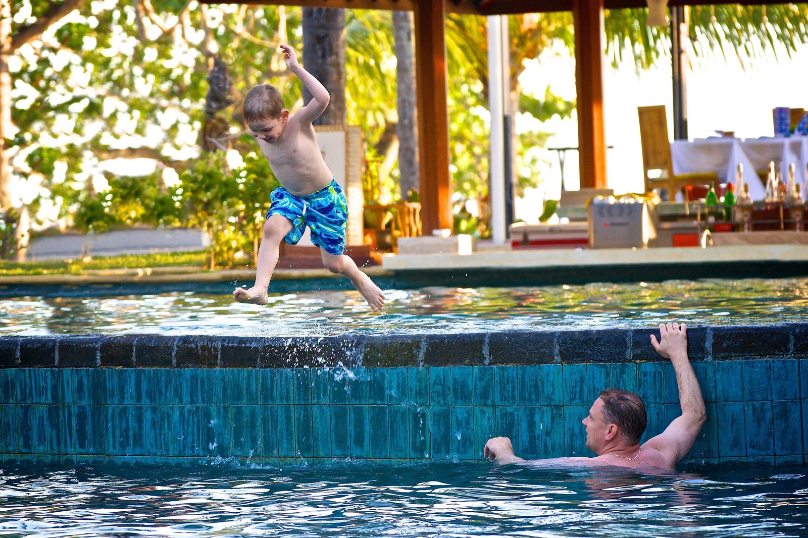 A first cannonball in a new pool